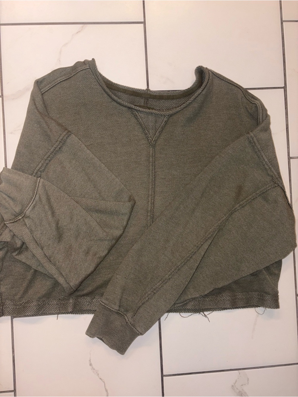aerie Olive Green Crop Sweater